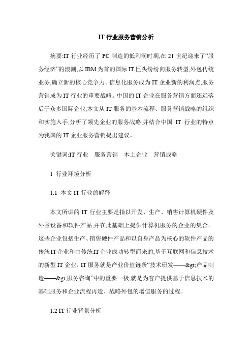 IT行业服务营销分析