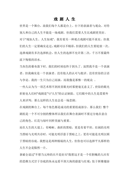 戏剧人生
