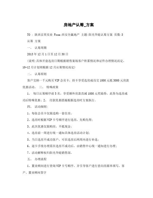 房地产认筹_方案