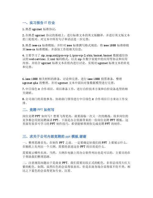 it行业竞聘ppt范文