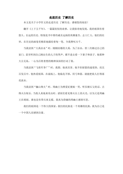 走进历史 了解历史_小学作文