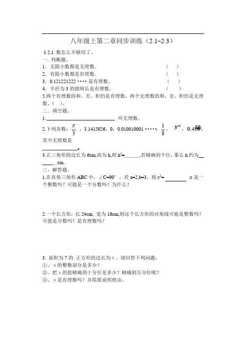 八年级上第二章同步训练
