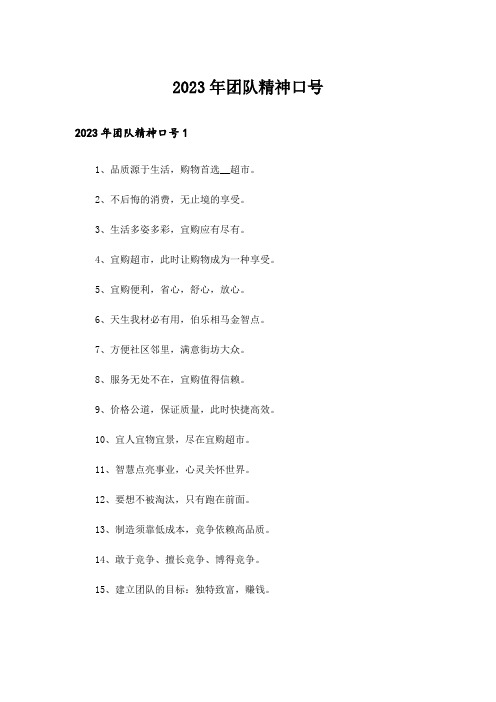2023年团队精神口号_4