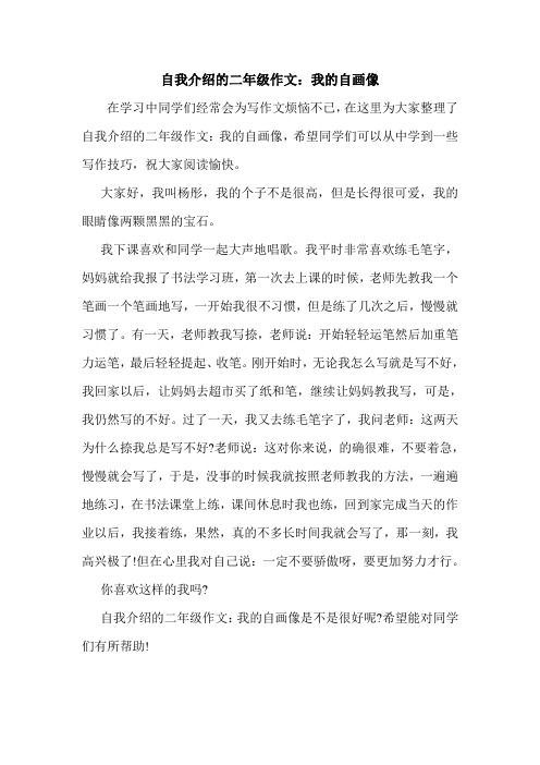 自我介绍的二年级作文：我的自画像.doc