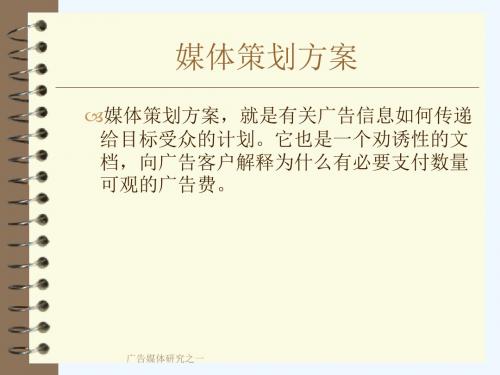 广告媒体研究媒体策划方案
