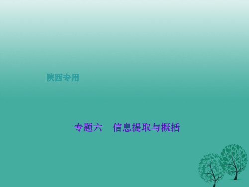 (陕西地区)2017中考语文总复习 第2部分 综合性学习 专题六 信息提取与概括课件