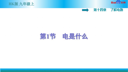 沪科版九年级上册物理习题课件-电是什么