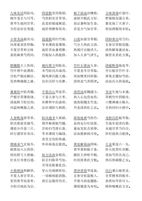 汤头歌诀