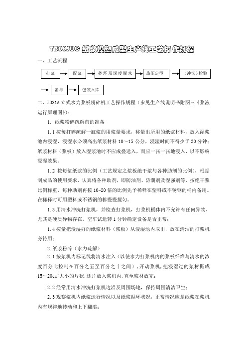 纸浆模塑工艺培训资料