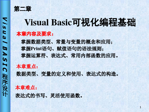Visual  Basic程序设计电子课件——第2章 Visual Basic可视化编程基础