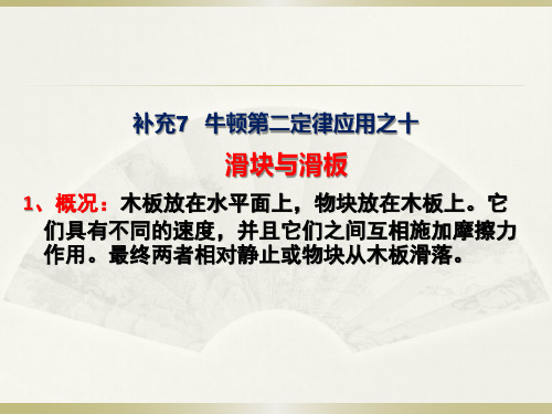 高中物理必修二第四章—4.15牛顿第二定律应用之十(滑块与滑板)