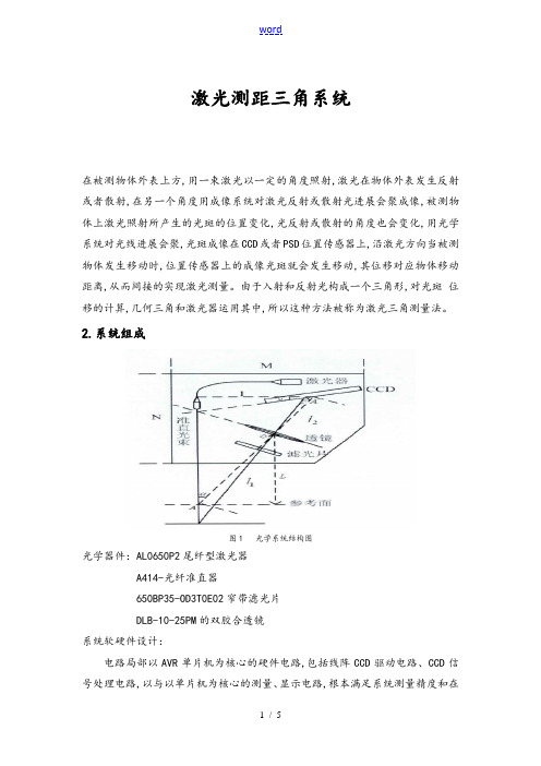 激光三角测距系统