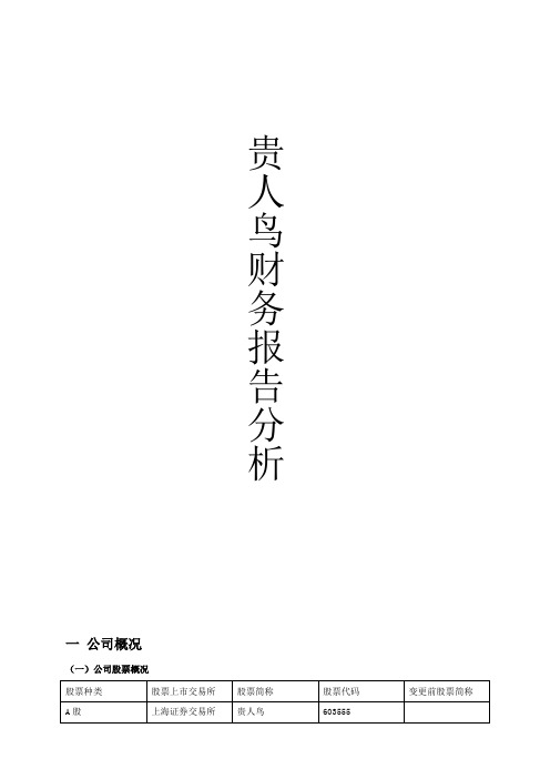 贵人鸟财务报告分析
