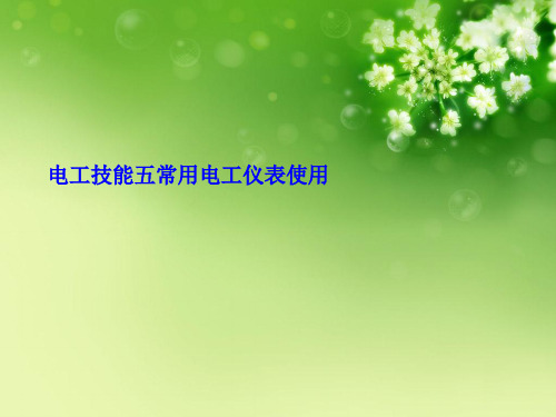 电工技能五常用电工仪表使用