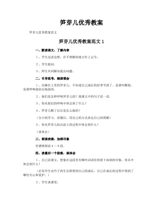 笋芽儿优秀教案