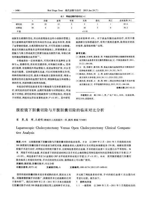 腹腔镜下胆囊切除与开腹胆囊切除的临床对比分析