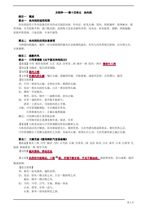 中医内科主治医师—基础知识-治风剂
