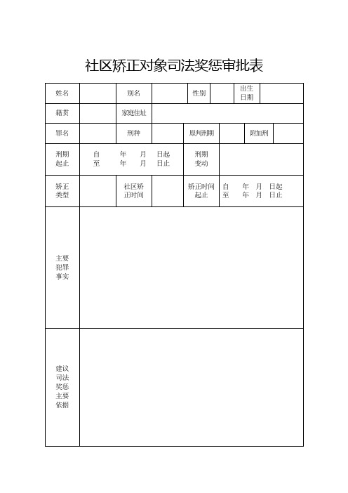 之27社区矫正对象司法奖惩审批表27