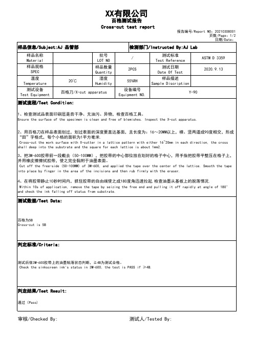 百格测试报告