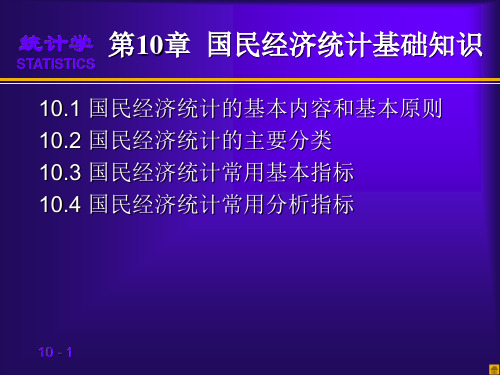 第10章  国民经济统计基础知识幻灯