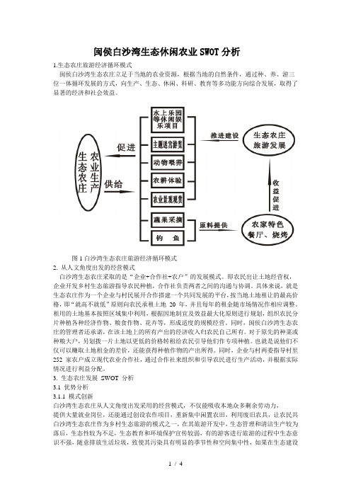 白沙湾生态休闲农业SWOT分析