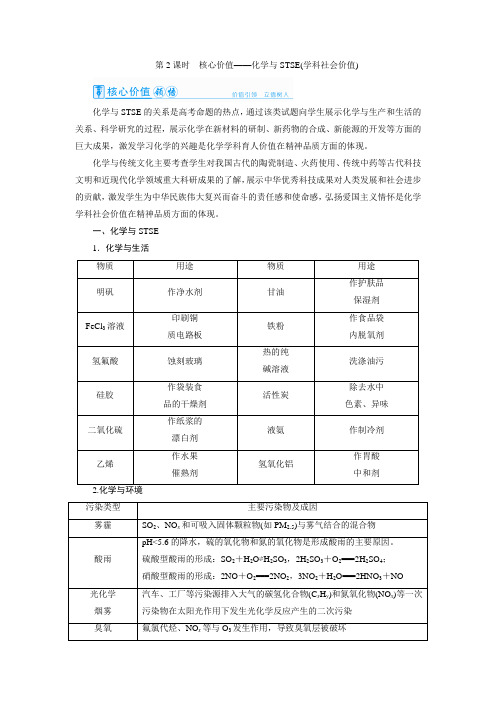 化学与STSE(学科社会价值)(教案)