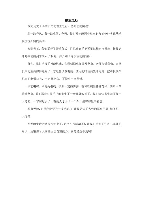 曹王之行_小学作文