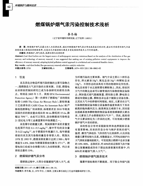 燃煤锅炉烟气汞污染控制技术浅析