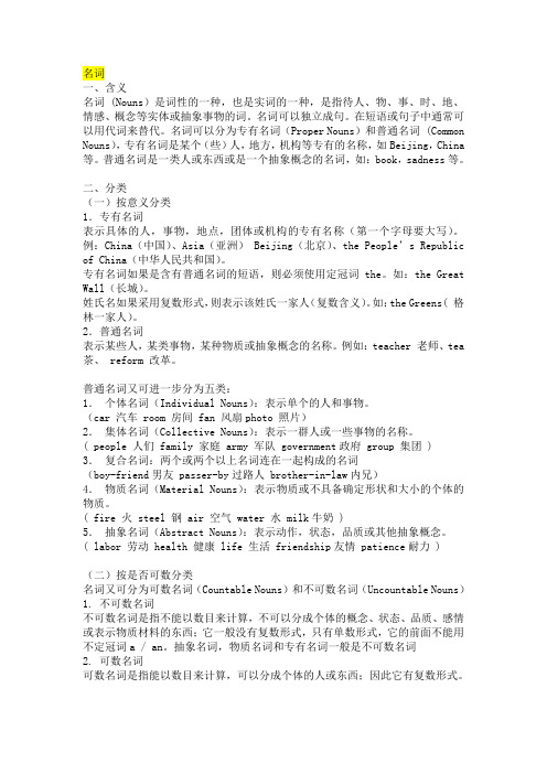 英语名词专题