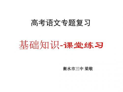2010届高考语文基础知识复习