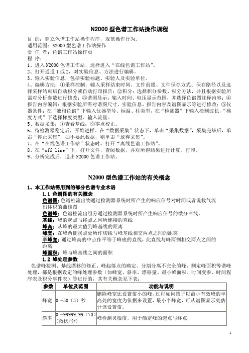 N2000型色谱工作站操作操作规程
