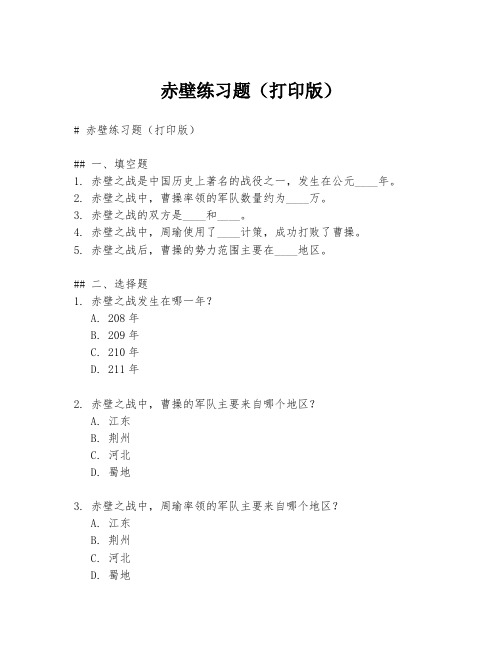 赤壁练习题(打印版)