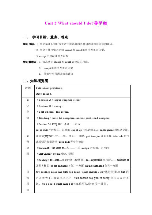 Unit 2  what should  I do 学案(人教版八年级下)   (8)