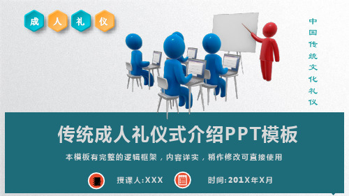传统成人礼仪式介绍PPT模板(25页)