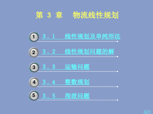 物流运筹学概论  第三章 物流线性规划