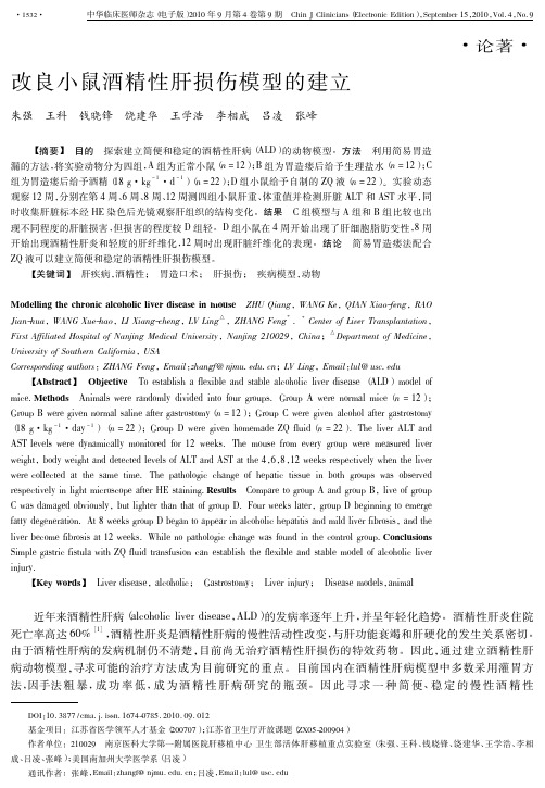 改良小鼠酒精性肝损伤模型的建立