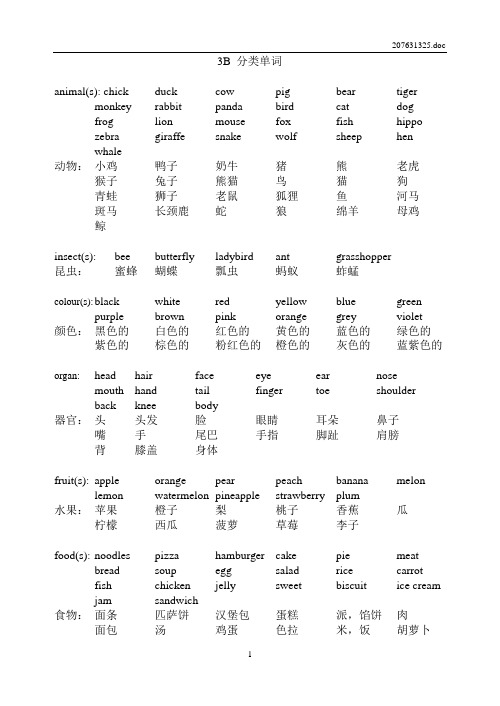 3B 分类单词