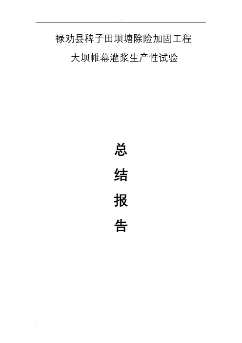 帷幕灌浆总结报告