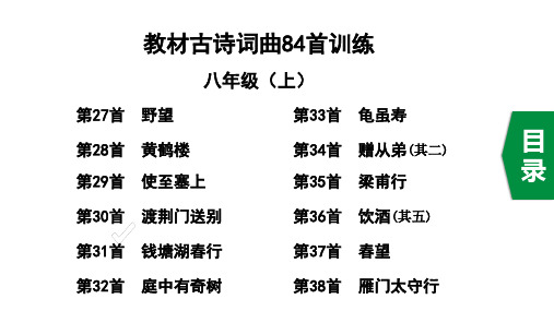 2020年中考语文古诗词曲阅读之课本梳理八年级上册