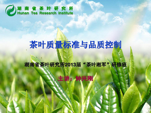 茶叶质量标准与品质控制培训讲义