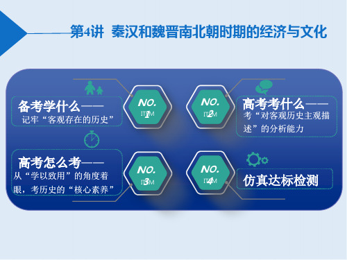2020届高考历史一轮总复习通史版课件：第4讲 秦汉和魏晋南北朝时期的经济与文化