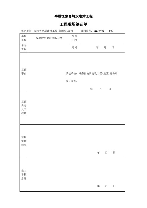1工程现场签证单(空白)