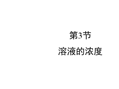 溶液的浓度PPT课件10 人教版