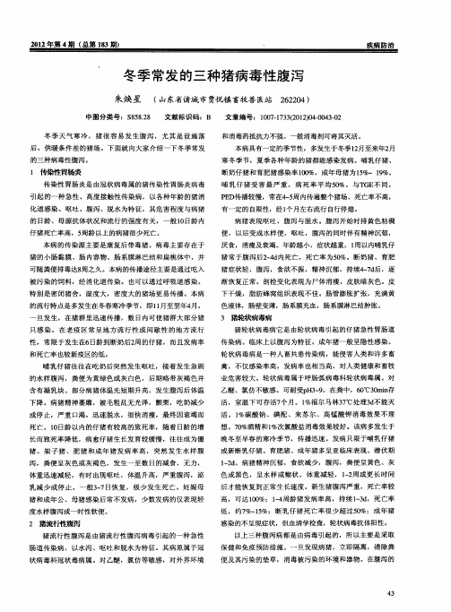 冬季常发的三种猪病毒性腹泻
