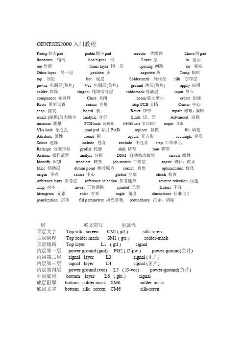 Genesis2000 Netlist中文手册入门教学