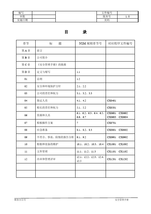 船务公司安全管理手册