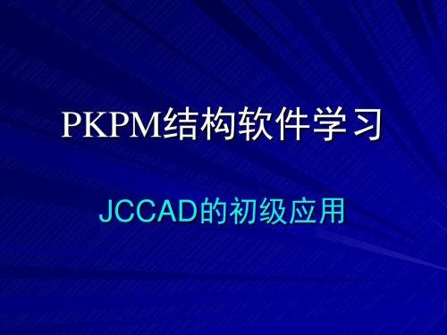 PKPM软件之JCCAD