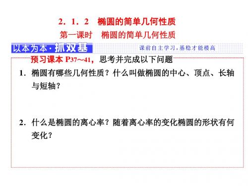 高中数学新人教A版选修1-1   椭圆的简单几何性质