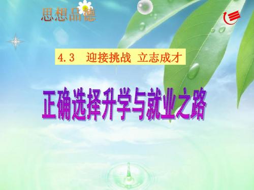 4.3  迎接挑战 立志成才