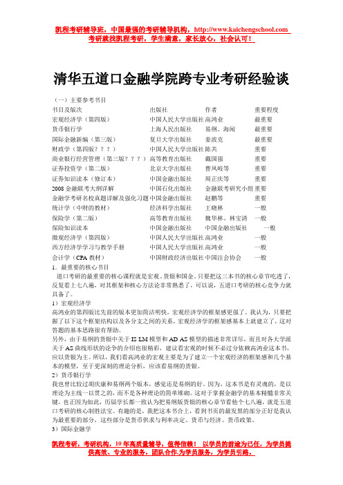 清华五道口金融学院跨专业考研经验谈